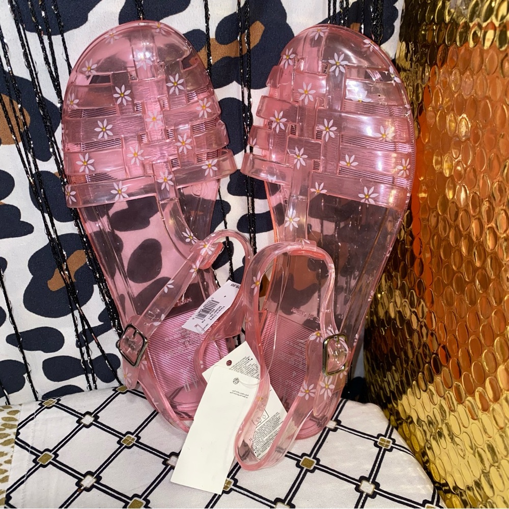 GIRLS GAP PINK DAISY JELLY SANDALS